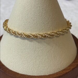 Thick Classic Rope Bracelet 18k Yellow Gold Filled